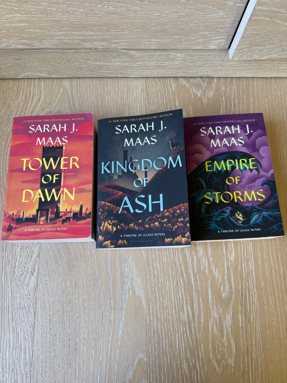 Three Throne of Glass paperback novels